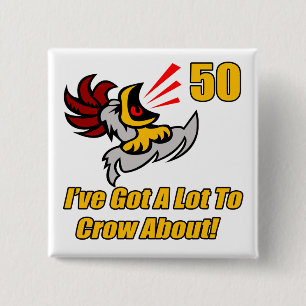 Badge Carré 5 Cm A obtenu de rappeler les cinquantième cadeaux