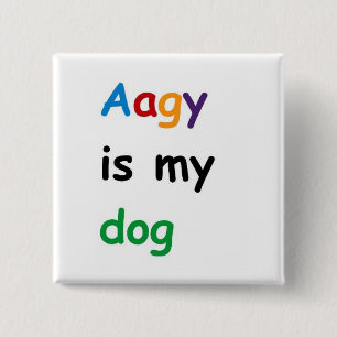 Badge Carré 5 Cm Aagy est mon chien