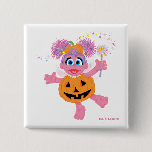 Badge Carré 5 Cm Abby Cadabby   Mignonne comme une citrouille