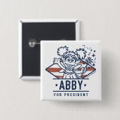Badge Carré 5 Cm Abby présidente (Devant & derrière)