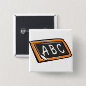 Badge Carré 5 Cm ABC sur tableau noir (Devant & derrière)