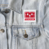 Badge Carré 5 Cm Aberdeen, ÉCOSSE (En situation)