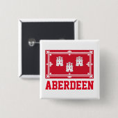 Badge Carré 5 Cm Aberdeen, ÉCOSSE (Devant & derrière)