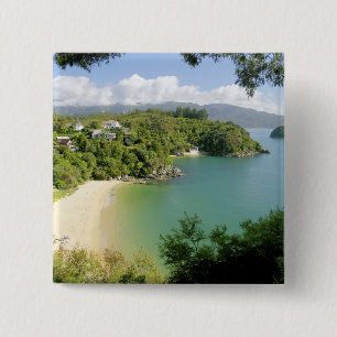 Badge Carré 5 Cm Able Tasman NP, Nelson, Nouvelle-Zélande. Les nom