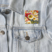 Badge Carré 5 Cm Abondance ensoleillée (En situation)