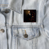 Badge Carré 5 Cm Abraham Lincoln (En situation)