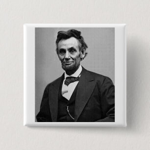 Badge Carré 5 Cm Abraham Lincoln
