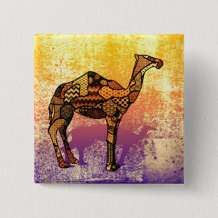 Badge Carré 5 Cm Abstract Collage Ozzy the Camel ID102