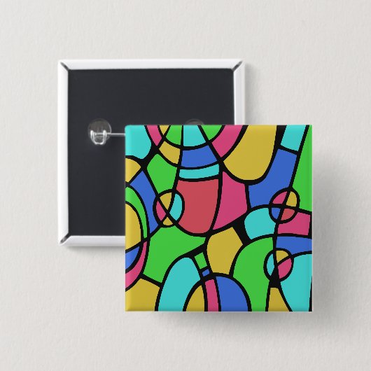 Badge Carré 5 Cm Abstrait 02 (Devant & derrière)