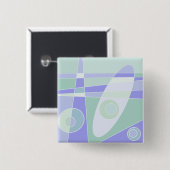 Badge Carré 5 Cm Abstrait Surf Pastel Purple Green (Devant & derrière)