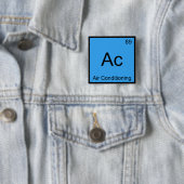 Badge Carré 5 Cm Ac - Air conditionné Chimie Élément Symbole Tee (En situation)