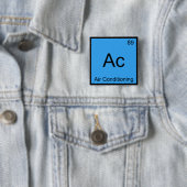 Badge Carré 5 Cm Ac - Climatisation Tee Symbole Élément Chimie (En situation)
