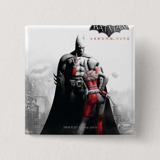 Badge Carré 5 Cm AC Poster - Batman & Harley (Devant)