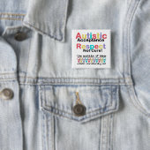 Badge Carré 5 Cm Acceptation autistique Respect non guéri (En situation)