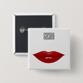 Badge Carré 5 Cm accessoires de mode geisha (Devant & derrière)