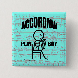 Badge Carré 5 Cm Accordion Play Boy