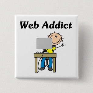 Badge Carré 5 Cm Accro du Web