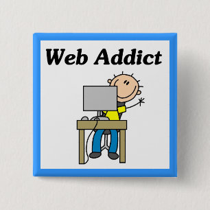 Badge Carré 5 Cm Accro du Web