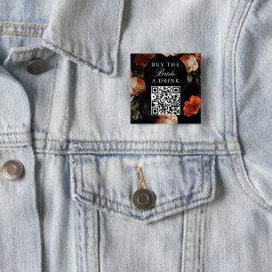 Badge Carré 5 Cm Acheter la mariée A Drink Bachelorette QR Code