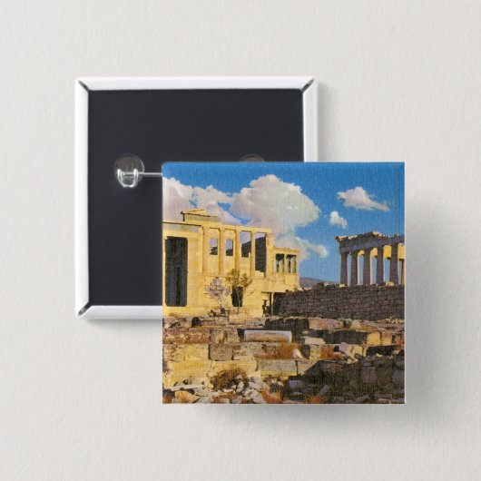 Badge Carré 5 Cm Acropole (Devant & derrière)