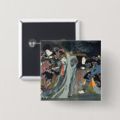 Badge Carré 5 Cm Acteurs dans 'Soga Monogatari (Devant & derrière)