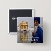 Badge Carré 5 Cm Actions sikh/Proverbe karma (Devant & derrière)