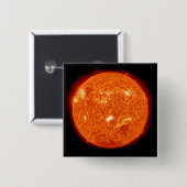 Badge Carré 5 Cm Activité solaire sur le Soleil 2 (Devant & derrière)