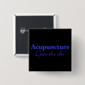 Badge Carré 5 Cm Acupuncture - Ouvrir le chi (Devant & derrière)