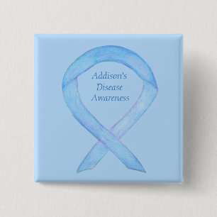 Badge Carré 5 Cm Addison's Disease Awareness Custom Ribbon Art Pin