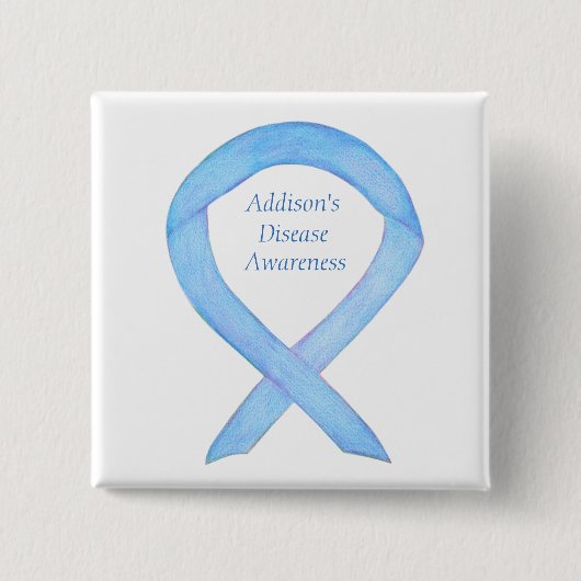 Badge Carré 5 Cm Addison's Disease Awareness Custom Ribbon Art Pin (Devant)