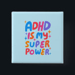 Badge Carré 5 Cm ADHD est ma superpuissance Fun Bulle Lettres color<br><div class="desc">Bouton fait main pour vous ! Customisez avec votre propre texte ou modifiez les couleurs. Consultez ma boutique pour plus de couleurs et de dessins ou faites-moi savoir si vous voulez quelque chose de personnalisé!</div>