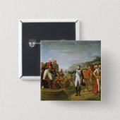 Badge Carré 5 Cm Adieu du napoléon I et de l'Alexandre I (Devant & derrière)