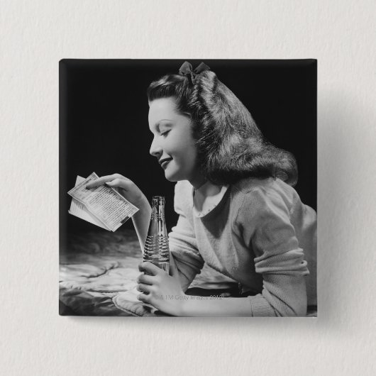 Badge Carré 5 Cm Adolescente (Devant)