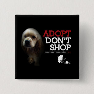 Badge Carré 5 Cm Adopt ne font pas des emplettes