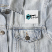 Badge Carré 5 Cm Adoptez un logo de lévrier (En situation)