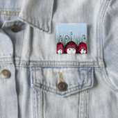 Badge Carré 5 Cm adorable Ladybugs (En situation)