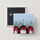 Badge Carré 5 Cm adorable Ladybugs (Devant & derrière)