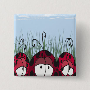 Badge Carré 5 Cm adorable Ladybugs