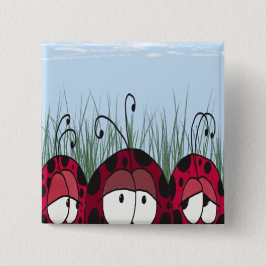 Badge Carré 5 Cm adorable Ladybugs (Devant)