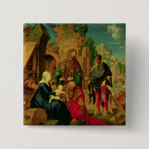 Badge Carré 5 Cm Adoration des Magi, 1504