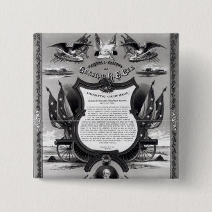 Badge Carré 5 Cm Adresse d'adieu du Général Robert E. Lee