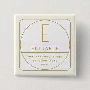 Badge Carré 5 Cm Adresse de retour moderne & monogramme Brun roui