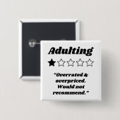 Badge Carré 5 Cm Adulte d'une étoile (Devant & derrière)