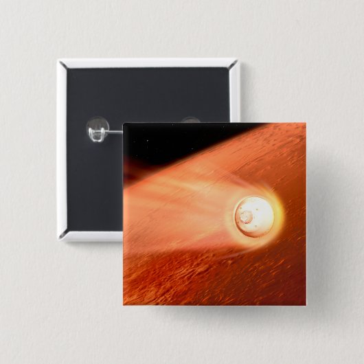 Badge Carré 5 Cm Aérocoque Avec Perpersévérance Rover Descente Vers (Devant & derrière)