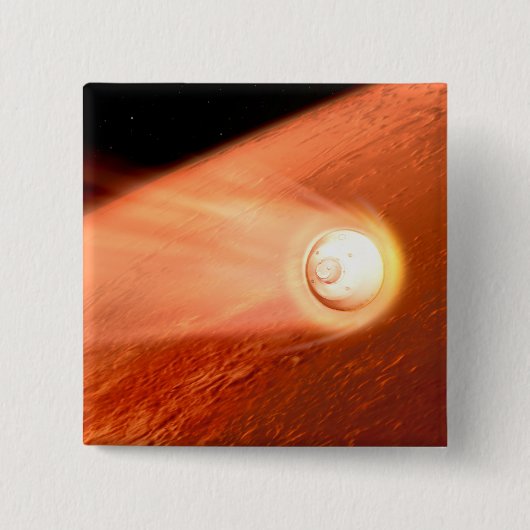 Badge Carré 5 Cm Aérocoque Avec Perpersévérance Rover Descente Vers (Devant)