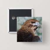 Badge Carré 5 Cm aerographe de faucon de Rouge-queue (Devant & derrière)