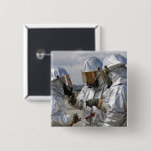 Badge Carré 5 Cm Aéronefs Secourus Pompiers Marines (Devant & derrière)