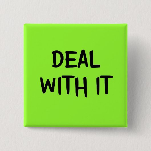 Badge Carré 5 Cm Affaire avec elle bouton (Devant)