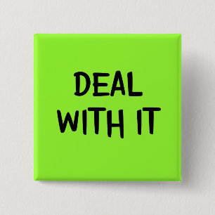 Badge Carré 5 Cm Affaire avec elle bouton