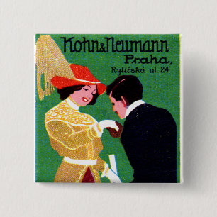 Badge Carré 5 Cm Affiche 1905 de mode de Prague